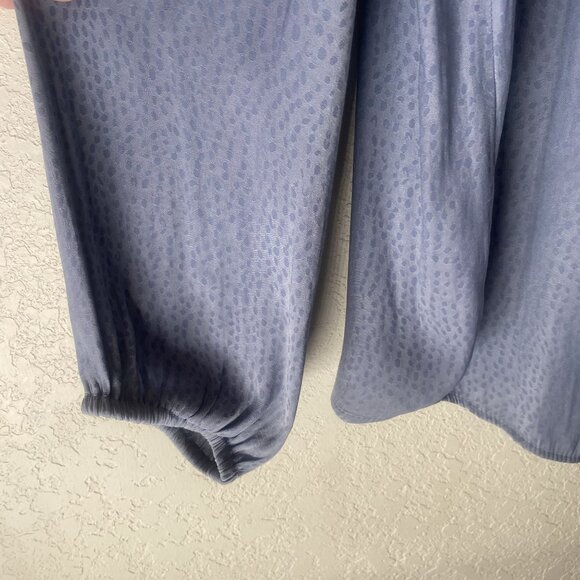 Loft Top Womens XL Blue Ruffled Long Sleeve Blouse Relaxed Casual - Picture 6 of 8